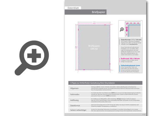 Product Bild briefpapier_din_a6__5_0_farbig__(vorderseite__cmyk_4-farbig_+_1_pantone-sonderfarbe___r__ckseite__unbedruckt)
