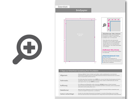 Product Bild briefpapier_din_a6__5_0_farbig__(vorderseite__cmyk_4-farbig_+_silber-farbe___r__ckseite__unbedruckt)